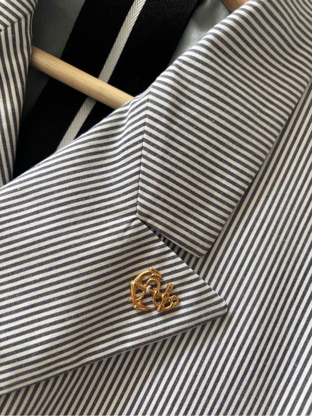 Mauro Grifoni Lightweight Cotton Blend Double Breasted Striped Nautical Blazer - Picture 7 of 13